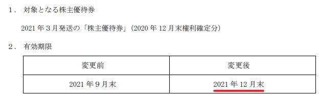 三光マーケティングフーズ株主優待期限延長情報202112